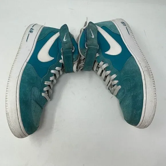 Nike Air Force Men's Mid 07 Lace-Up Tropical Teal High Top Sneakers Size 12